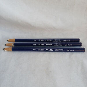 Vintage Dixon VisAid Blue Overhead Projection Markers Set